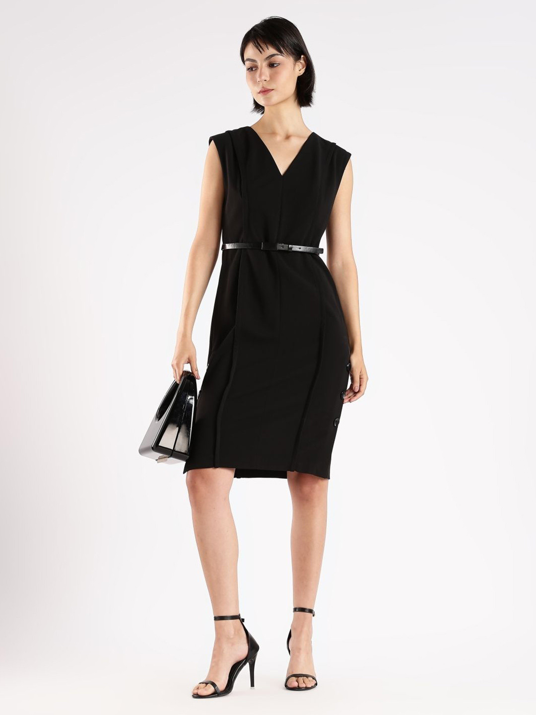Calvin Klein Jeans V-Neck Formal Sheath Dress
