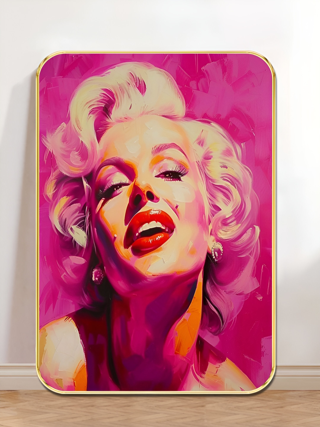 Myntra Elegant Homes Pink & Red Marilyn Monroe Pop Wooden Wall Art