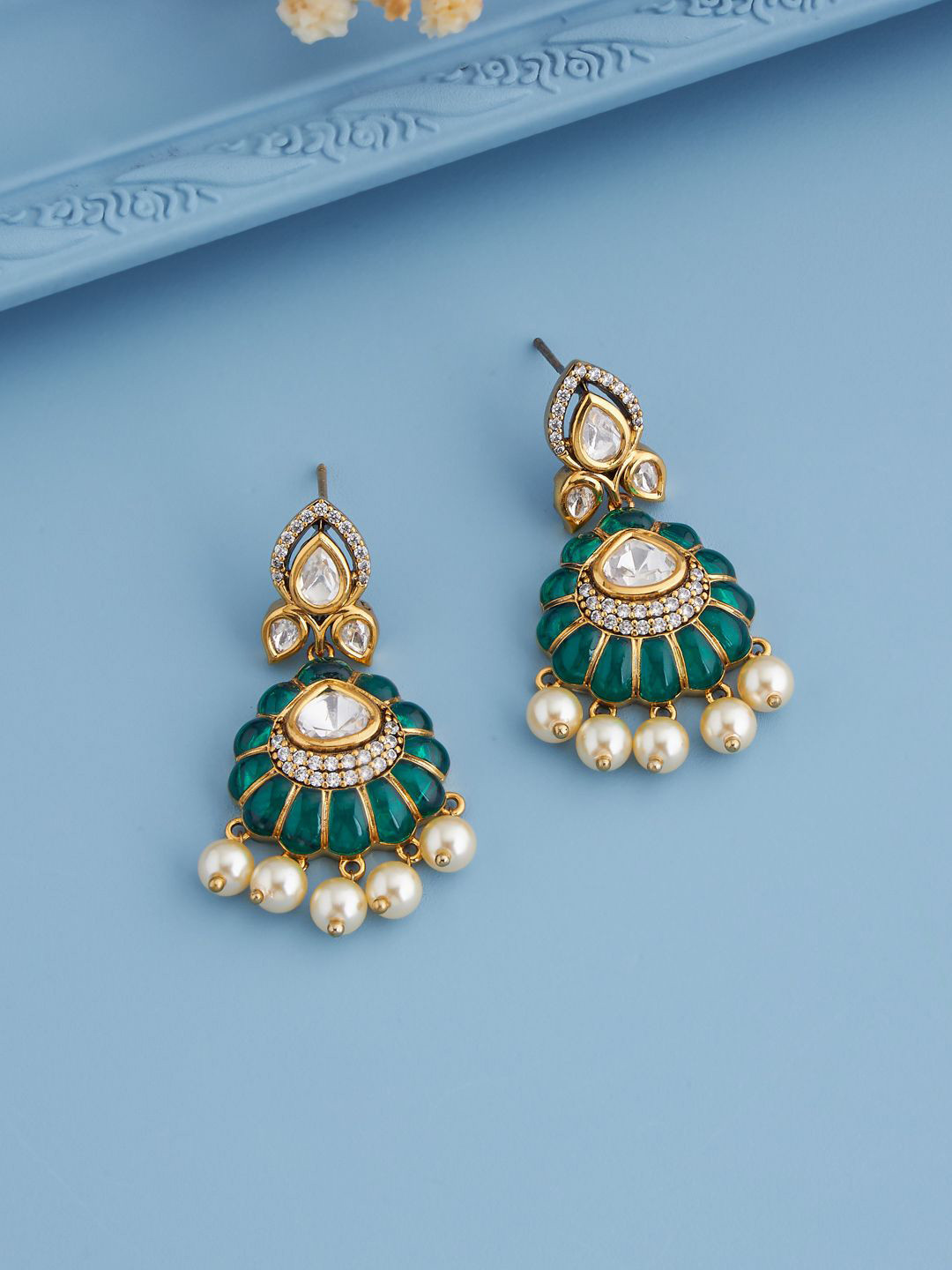 Kushal's Fashion Jewellery Victorian-Plated Drop Earrings