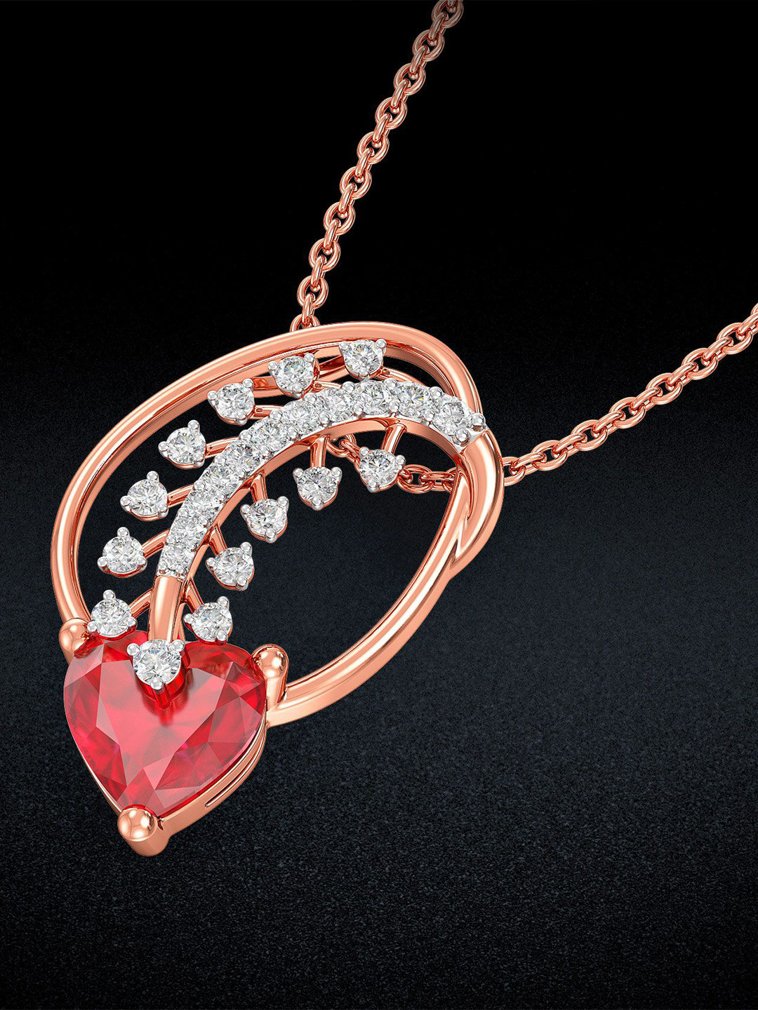 Joyalukkas Natures Embrace Heart Diamond Pendent