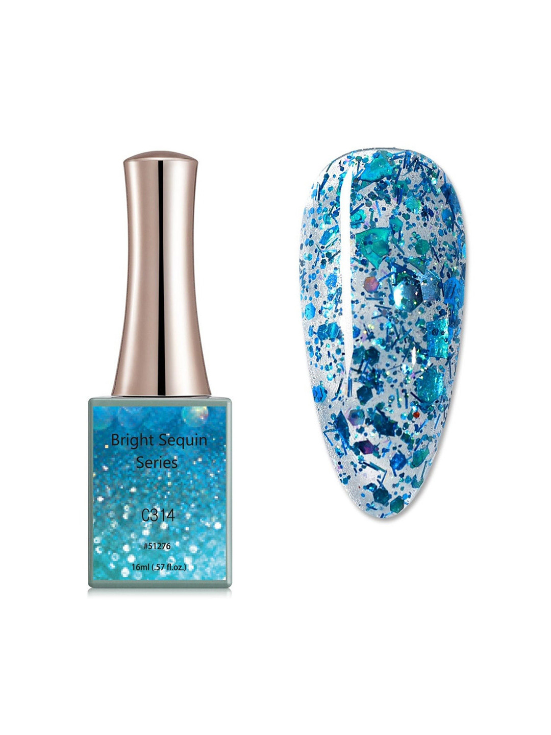 BELLE GAGA Bright Sequin Series UV LED Gel Nail Polish - 16 ml - Shade - C314