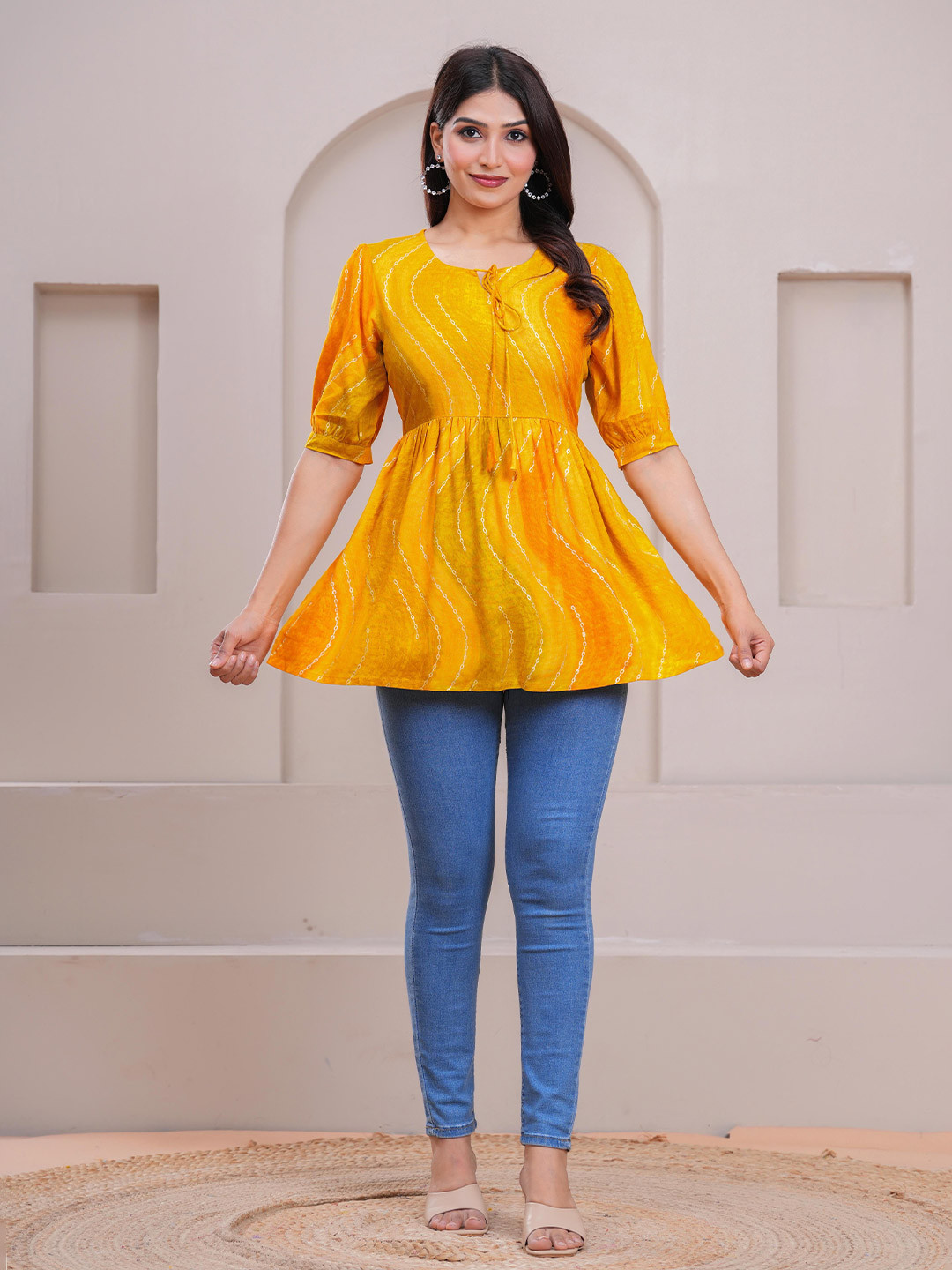 Meeranshi Women Printed Peplum Top