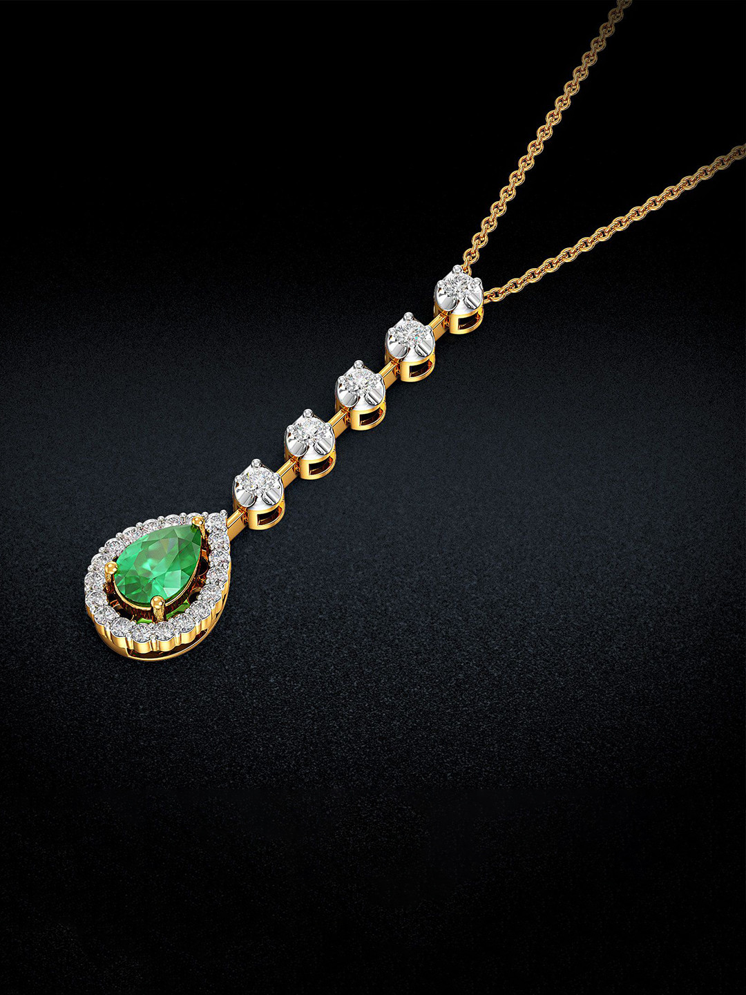 Joyalukkas Dewlit Emerald Diamond Pendant