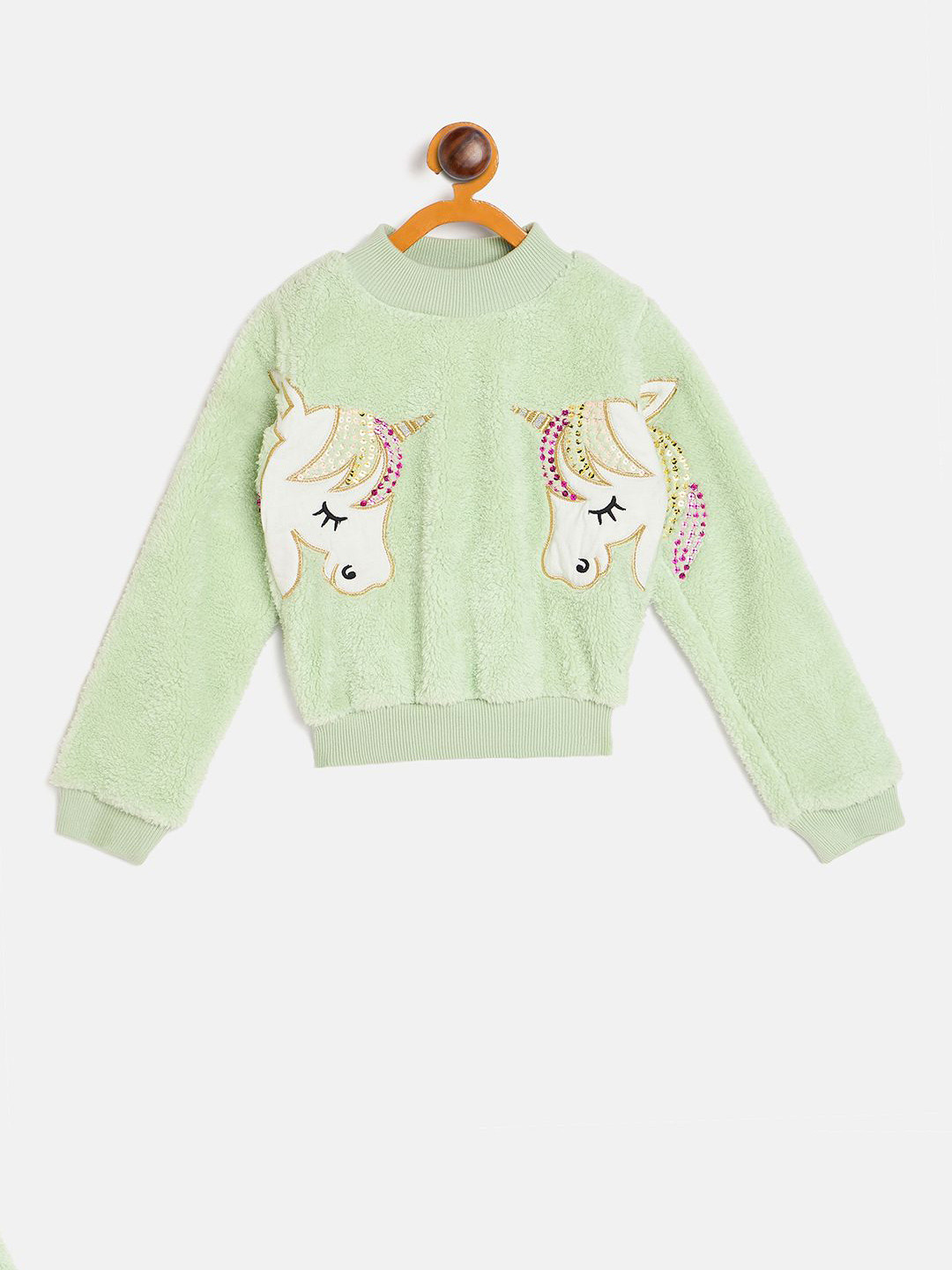 JWAAQ Girls Embroidered Full Sleeve Pullover Cotton Sweater