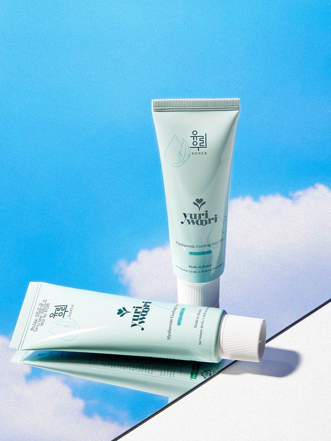 yuri woori Non-Sticky Hyaluronic Cooling Sun Gel with SPF 50+ PA+++ 50 ml