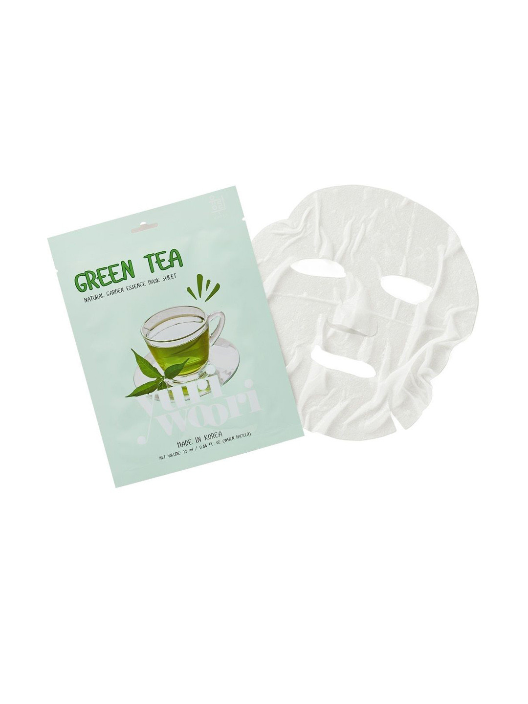 yuri woori Anti-Inflammatory Sheet Mask with Green Tea for Acne Prone Skin 25 ml