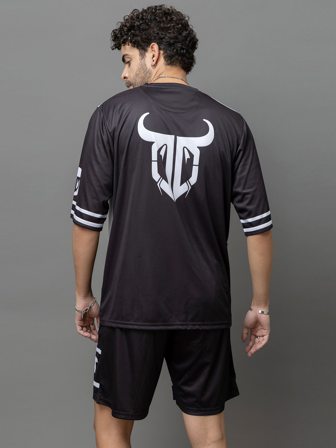 GO DEVIL Sport Printed Oversized T-Shirt With Shorts Co-Ords