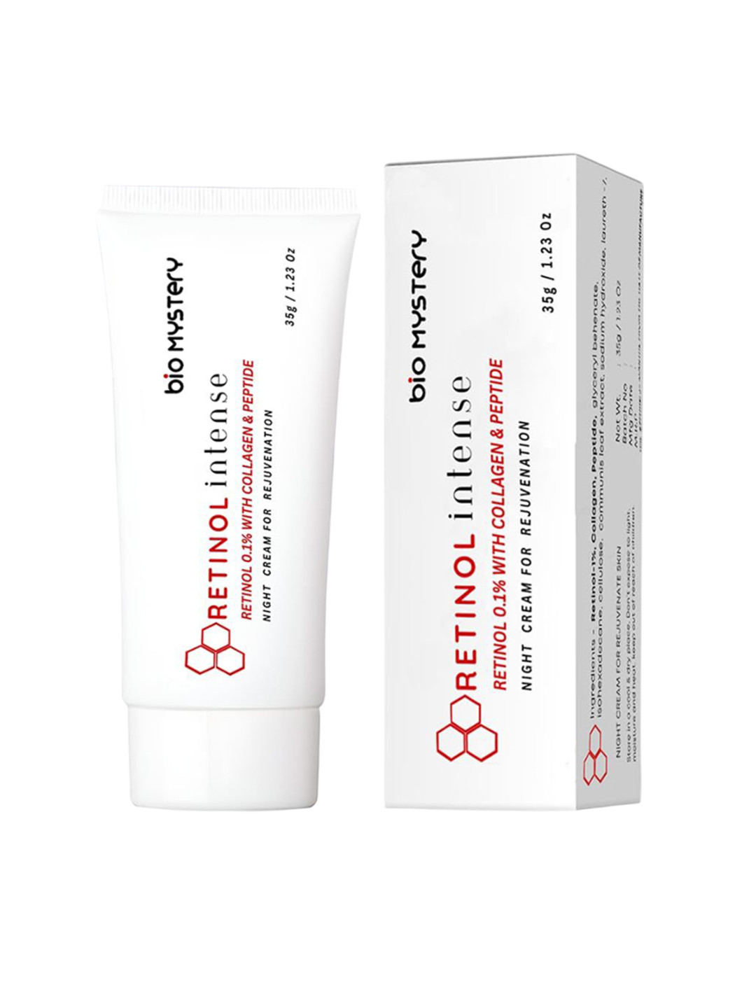 Bio Mystery Retinol Intense Cream 0.1% With Vitamin A For Reduces Fine Lines - 40g