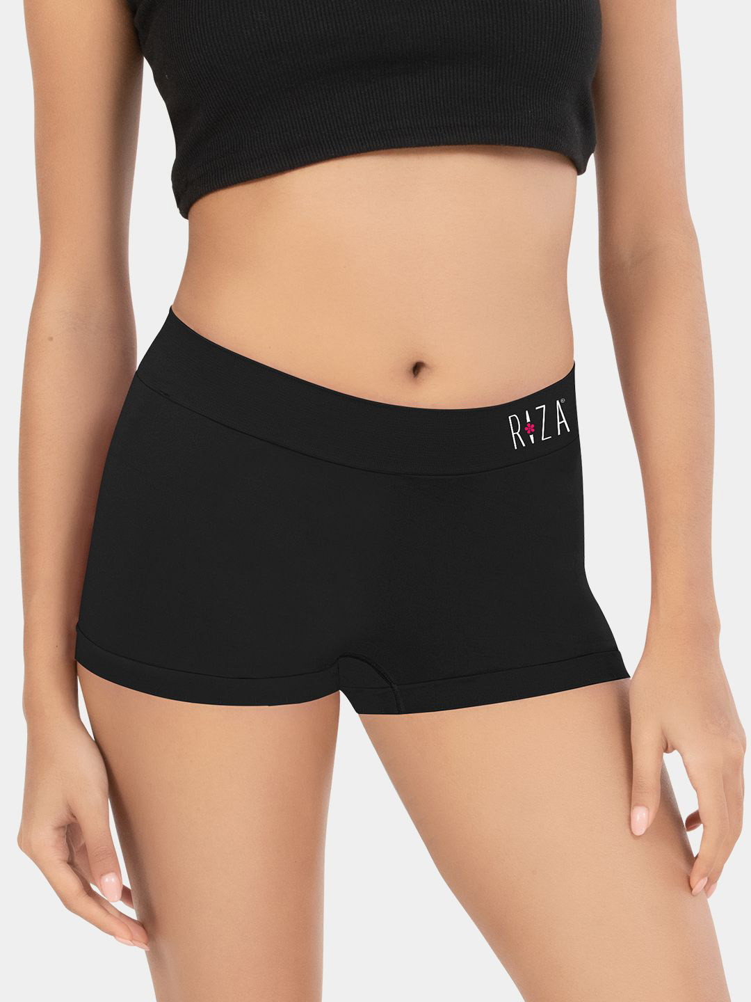 Trylo High-Rise Seamless Boyshorts Briefs Softglam Boy Shorts-BLACK-M Pack Of-1