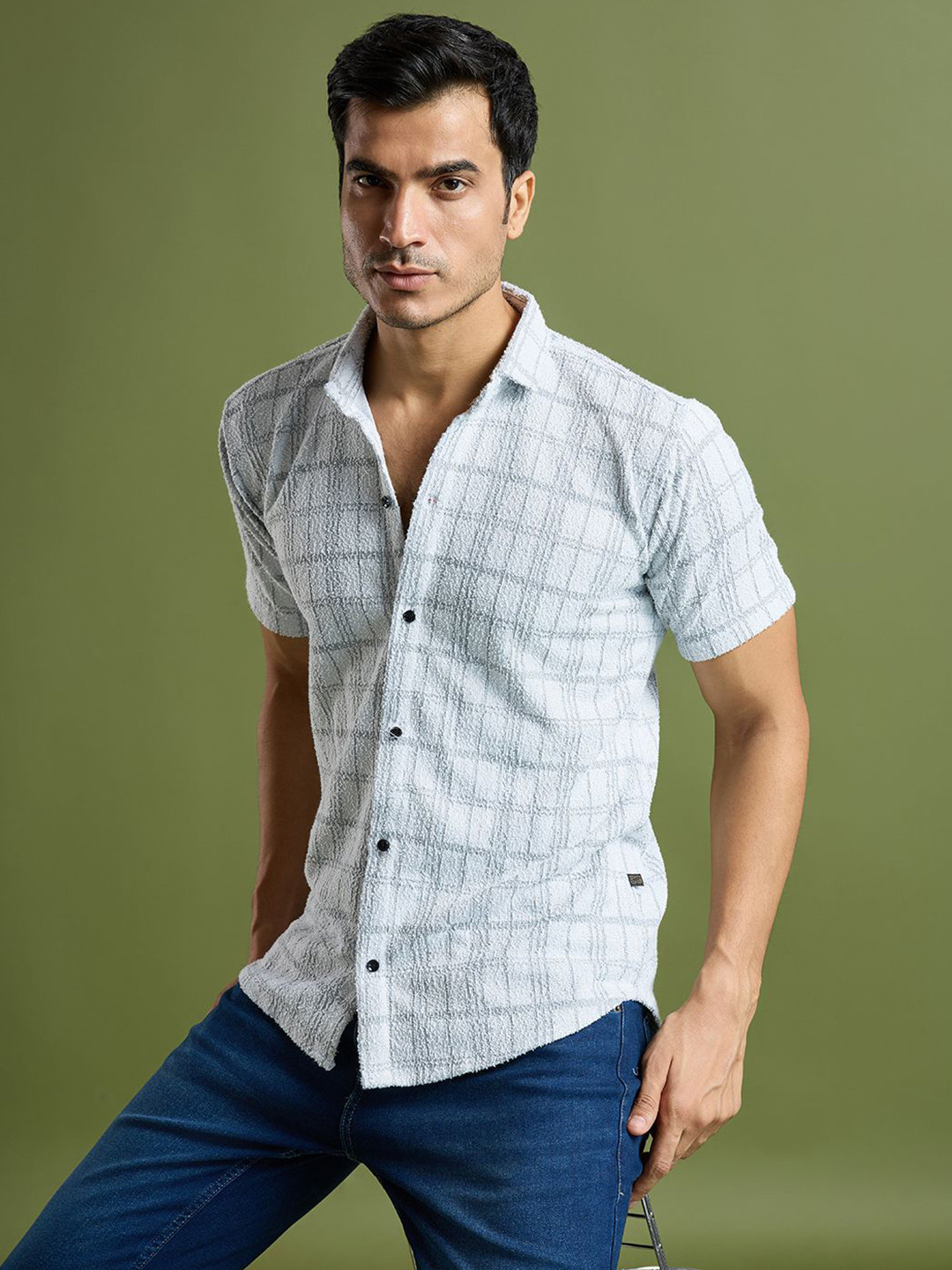 TATER GARMENTS Checked Spread Collar Straight Regular Fit Shirt