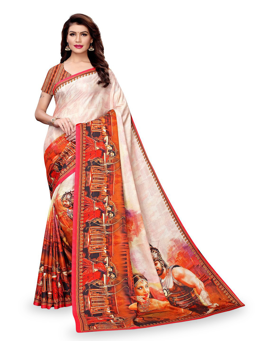 KALINI Ethnic Motif Digital Printed Saree