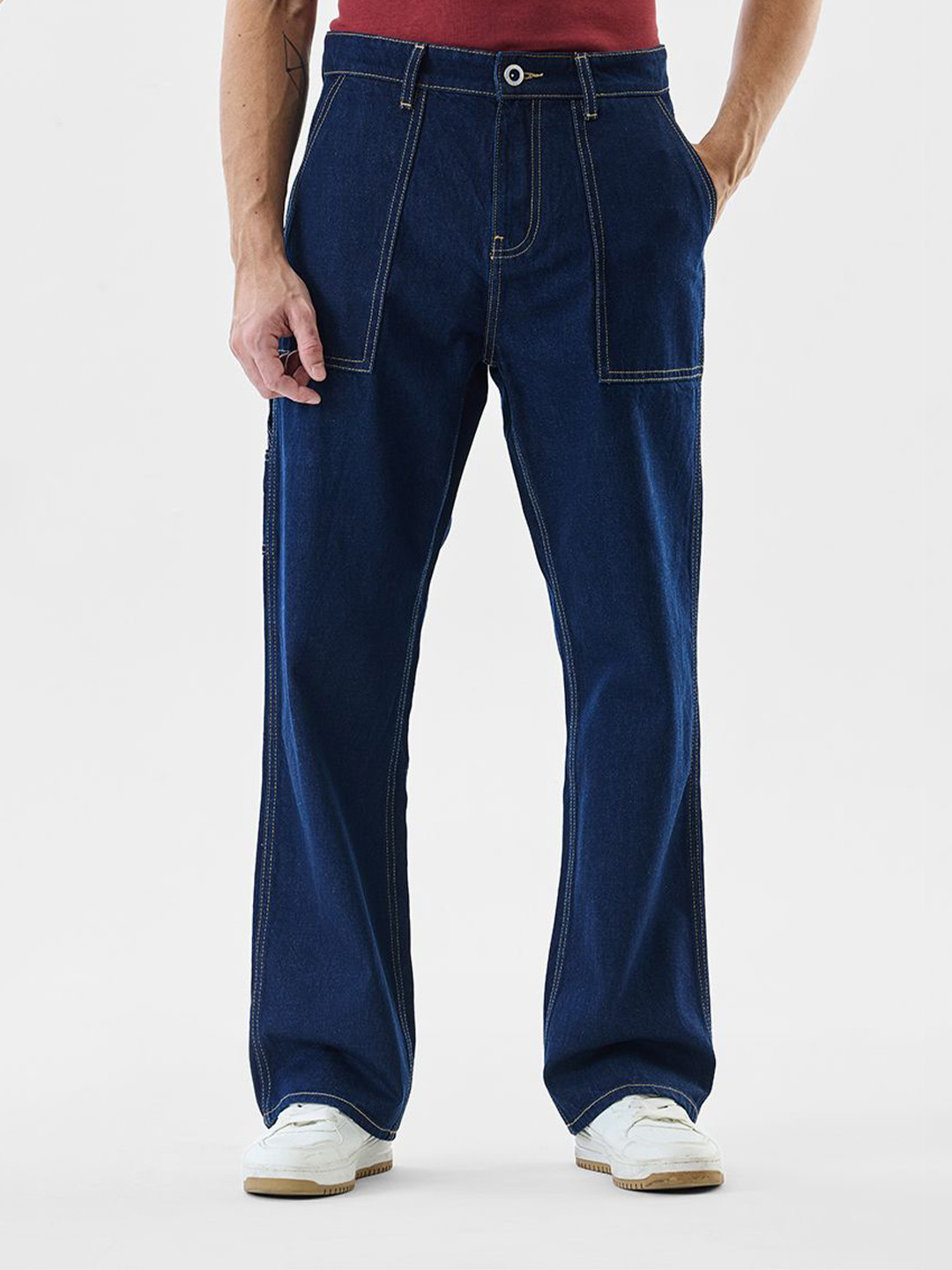 Snitch Men Straight Fit Mid-Rise No Fade Jeans
