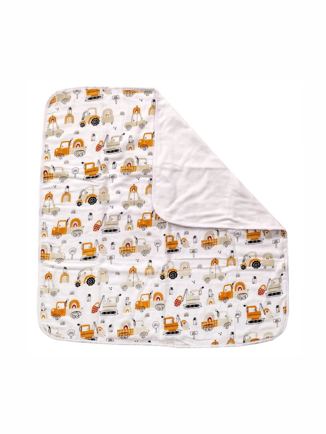 Adore White & Orange Printed Cotton 210 GSM Bath Towel