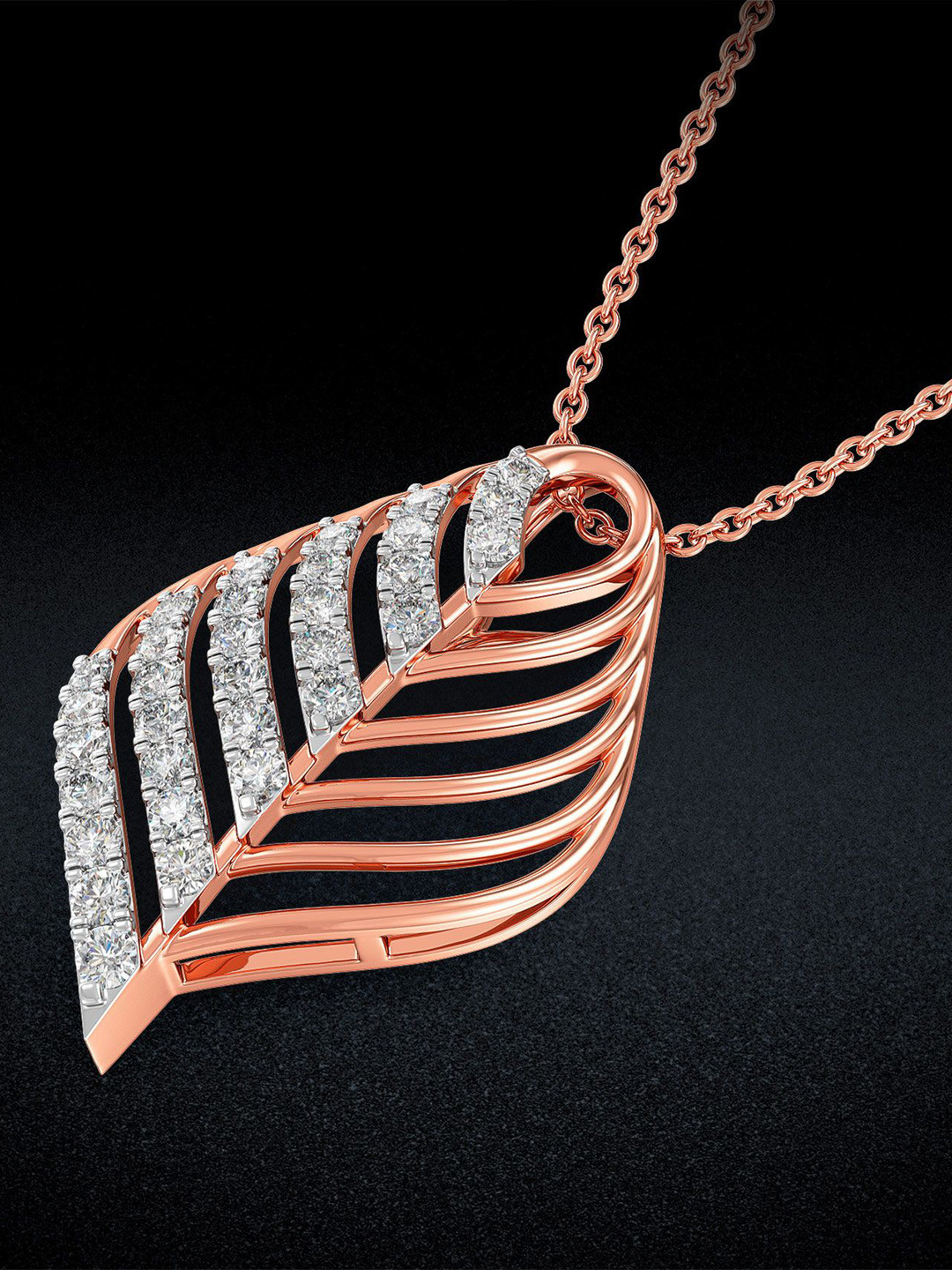 Joyalukkas Elegant Foliage Charm Diamond Pendent