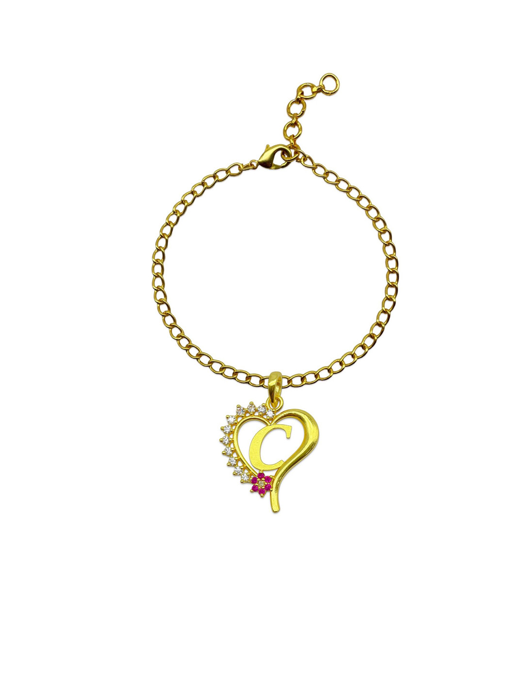 Digital Dress Room C Letter Heart Pendant Wraparound Rakhi