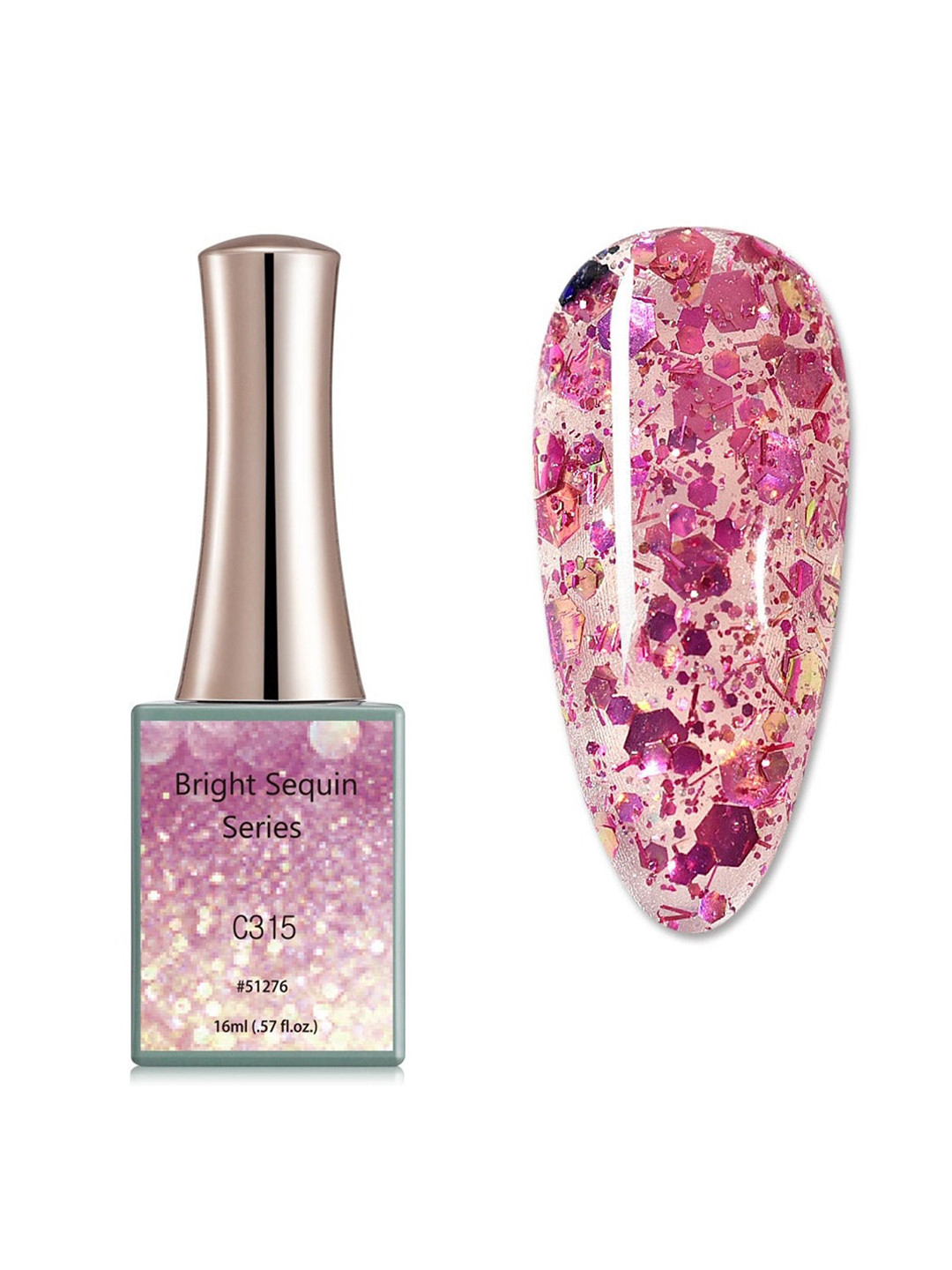 BELLE GAGA Bright Sequin Series UV LED Gel Nail Polish - 16 ml - Shade - C315