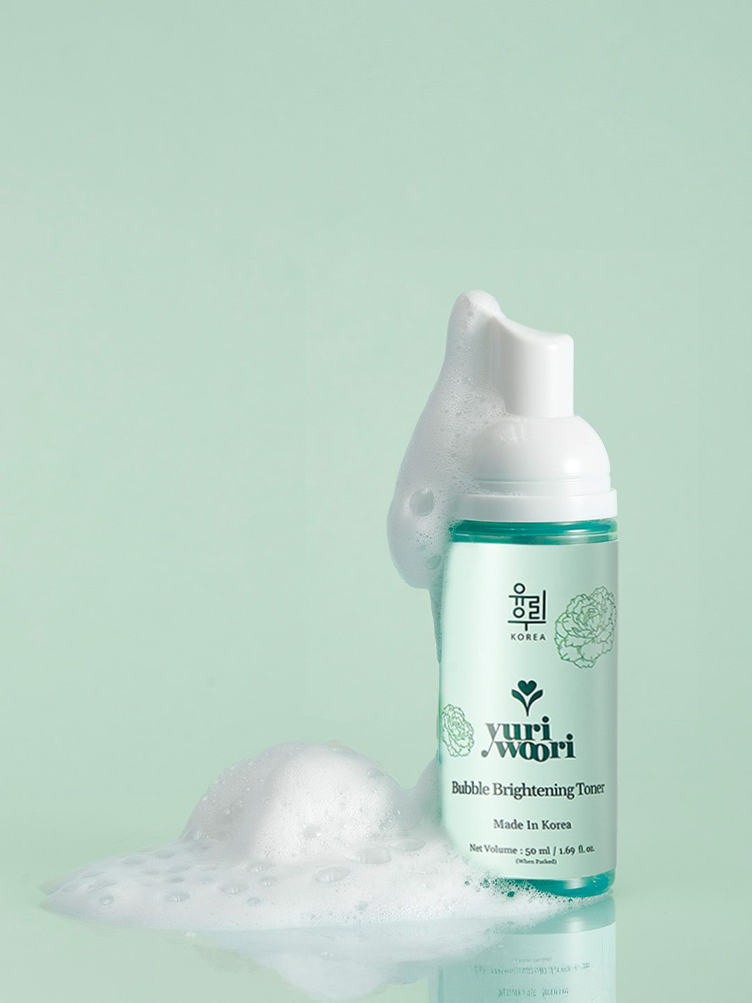 yuri woori Bubble Brightening Toner with Rice Bran for K-Glow 50 ml
