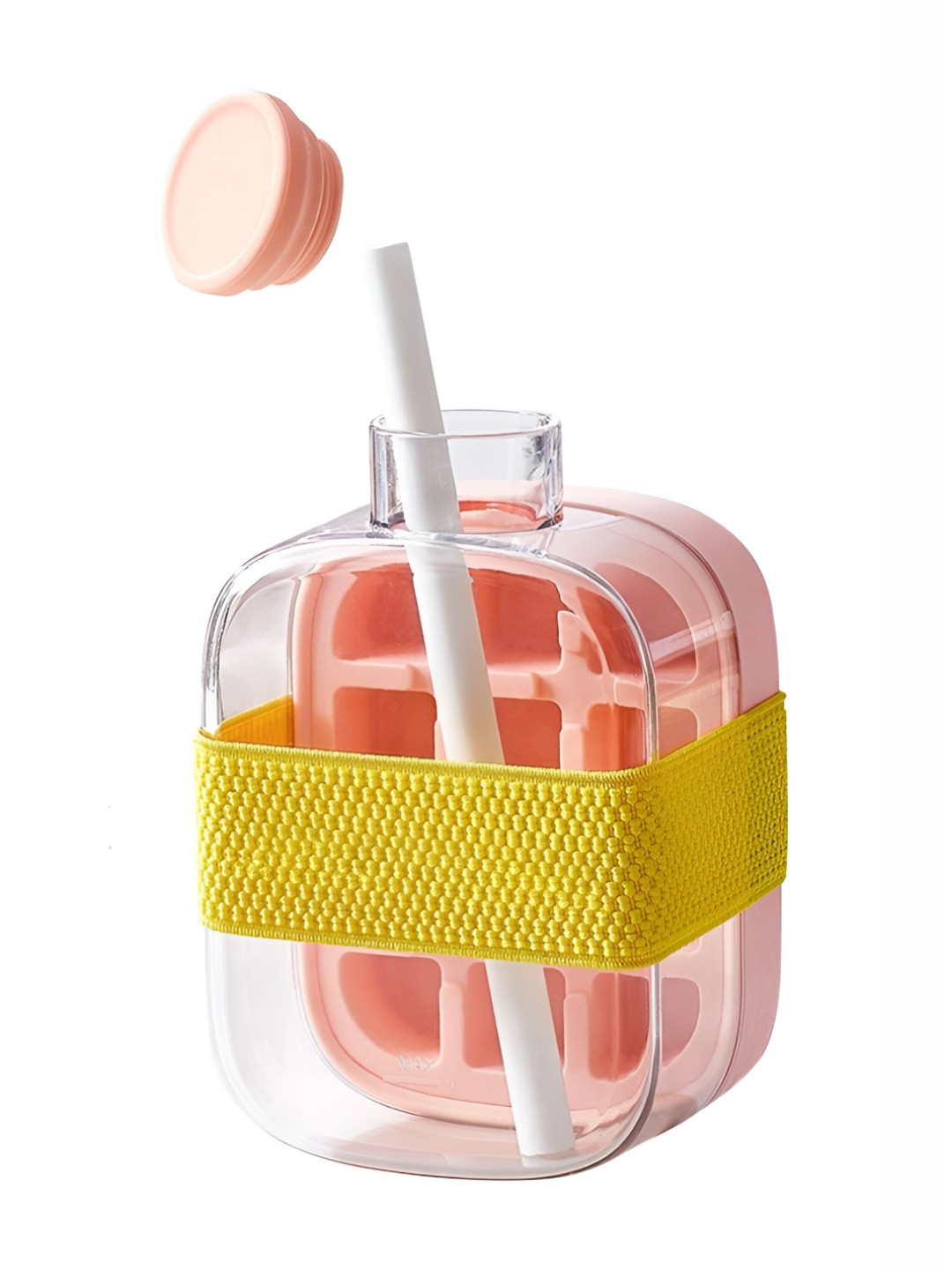 HOUSE OF QUIRK Pink & Transparent 2 In 1 Ice Moulds With Water Bottle