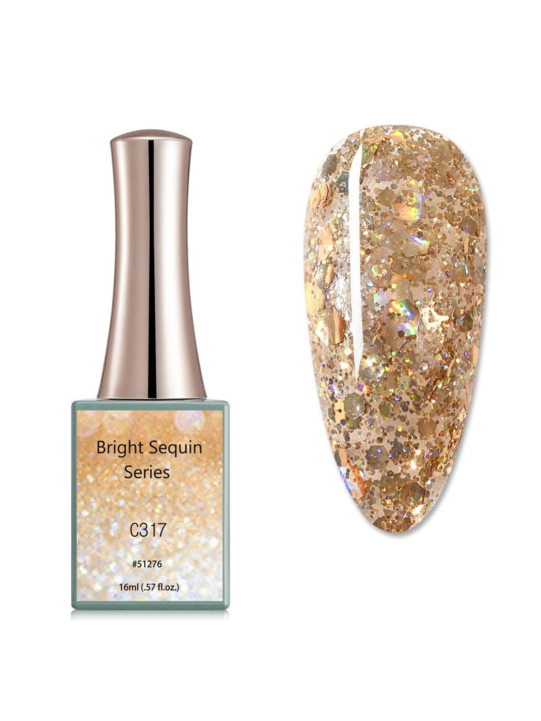 BELLE GAGA Bright Sequin Series UV LED Gel Nail Polish - 16 ml - Shade - C317