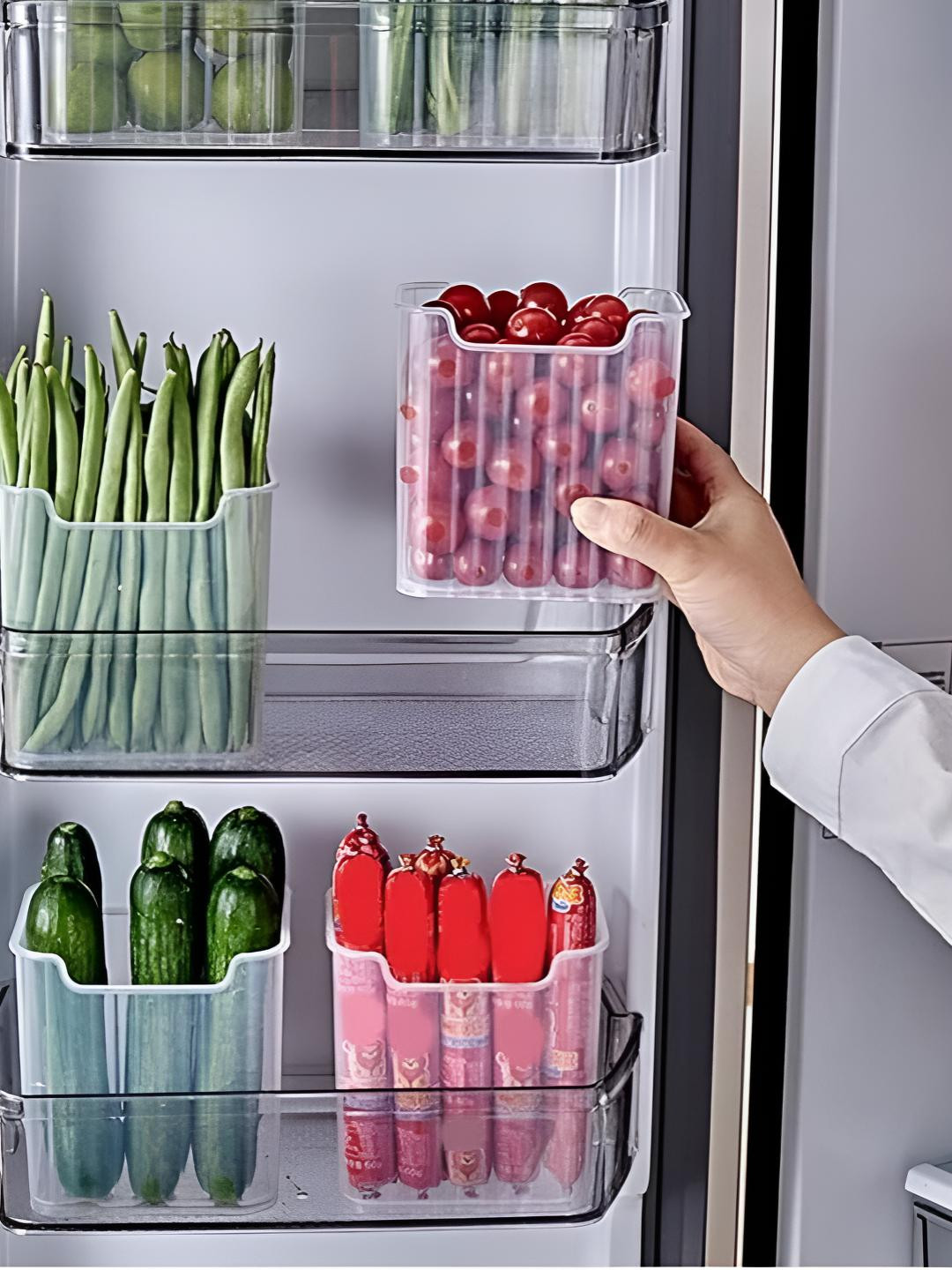 upkaranwale White Refrigerator Side Door Storage Organisers