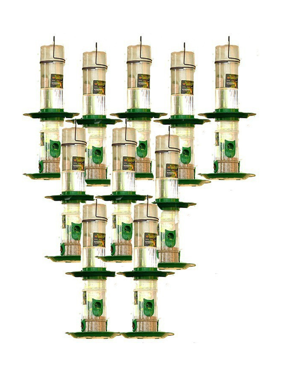 AMIJIVDAYA Green Set Of 10 Hanging Bird House