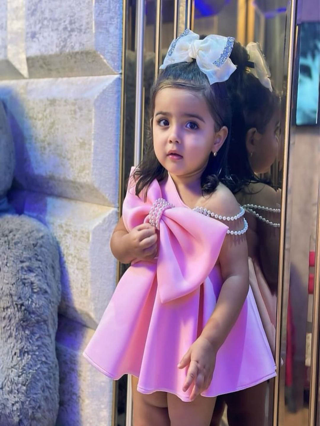 Baby Jerry Girls Print Scuba Fit & Flare Dress