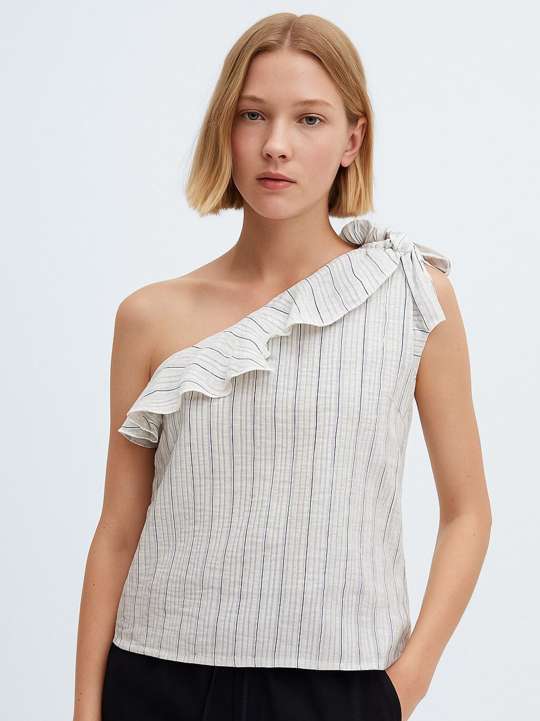 sollobell Women Sleeveless Striped Off-Shoulder Top
