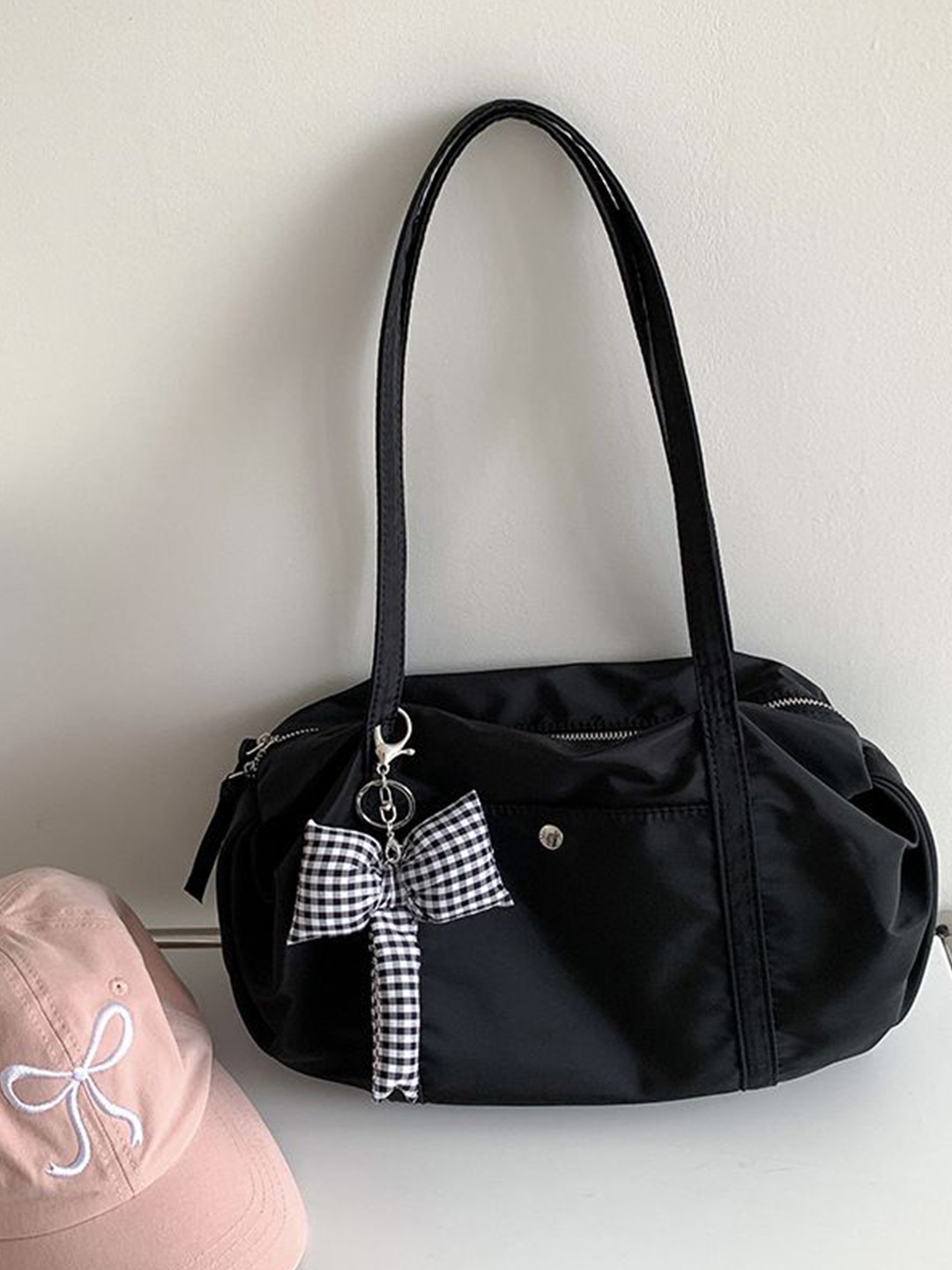 CORSICA Bowling Two Handles Shoulder Bag With Bow Detail