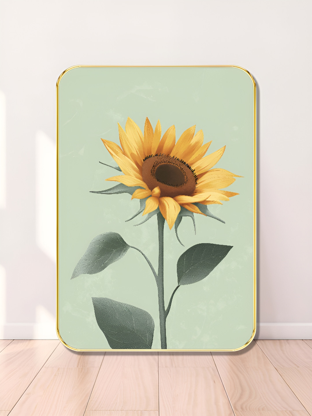 Myntra Elegant Homes Green & Yellow Wood Sunflower Wall Art