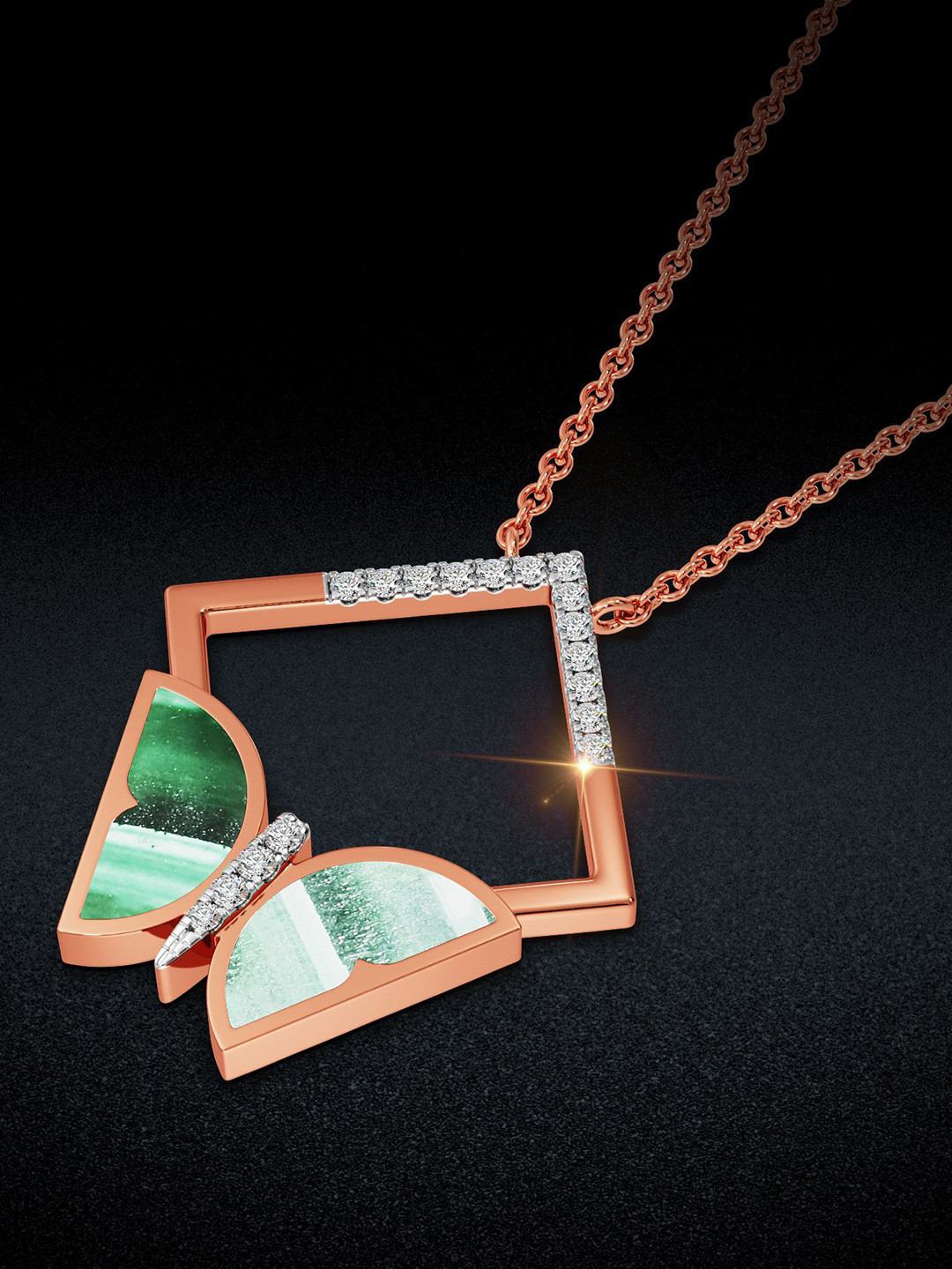 Joyalukkas Lush Square Wings Diamond Pendant