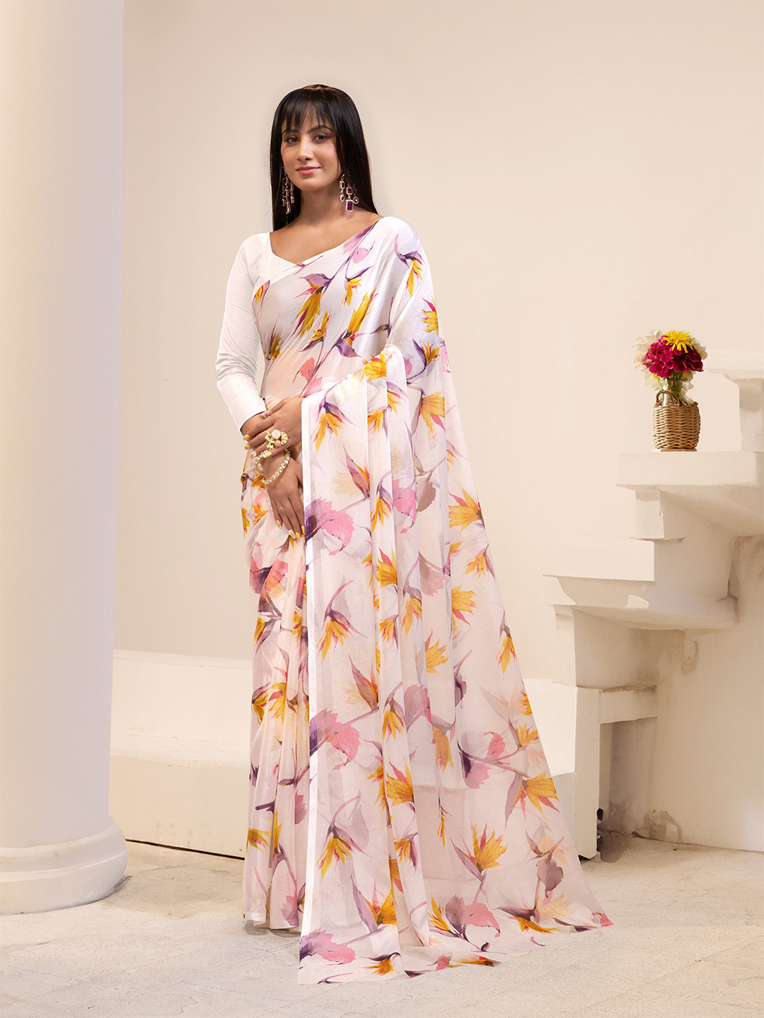Garden Vareli Floral Printed Designer Saree
