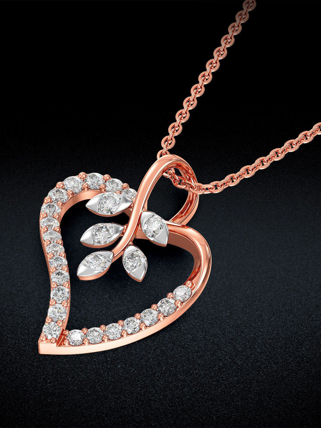 Joyalukkas Leafy Love Diamond Pendant
