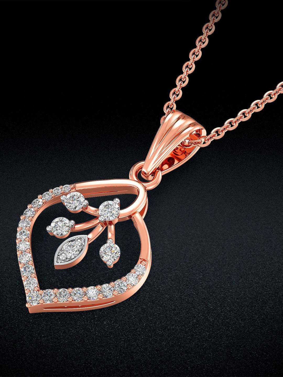 Joyalukkas Paisley Flower Charm Diamond Pendent