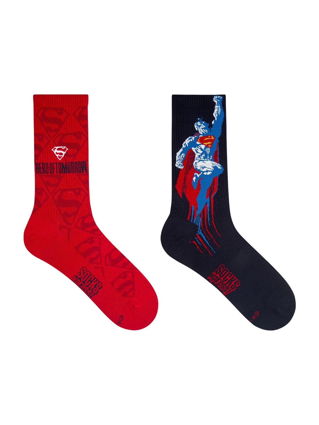 Justice League by Socksxpress DC Universe Superman Men Pack Of 2 Cotton Calf-Length Socks
