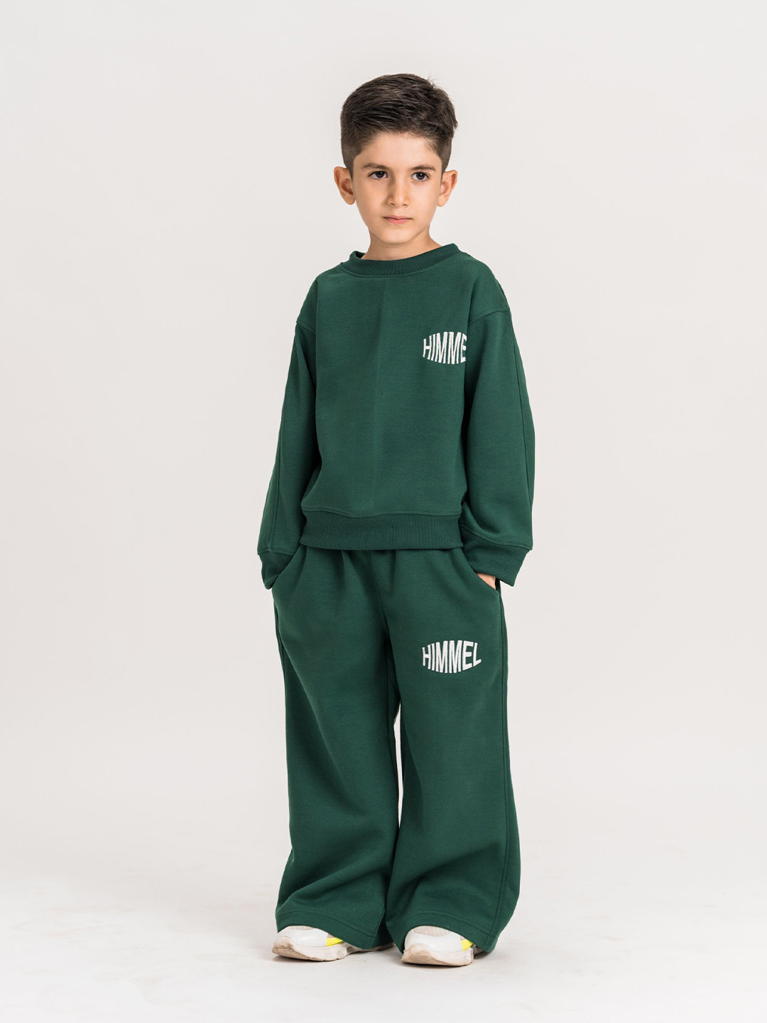 HIMMEL Kids Typography Self Design Oversized Cotton Pullover