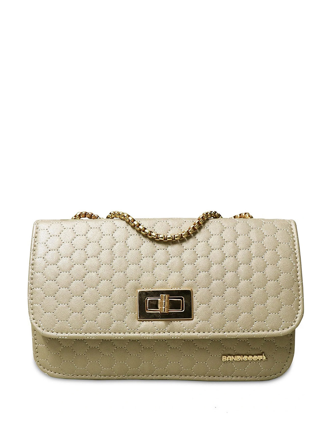 BANDICOOT Brand Logo Printed Crossbody Sling Bag with Quilted