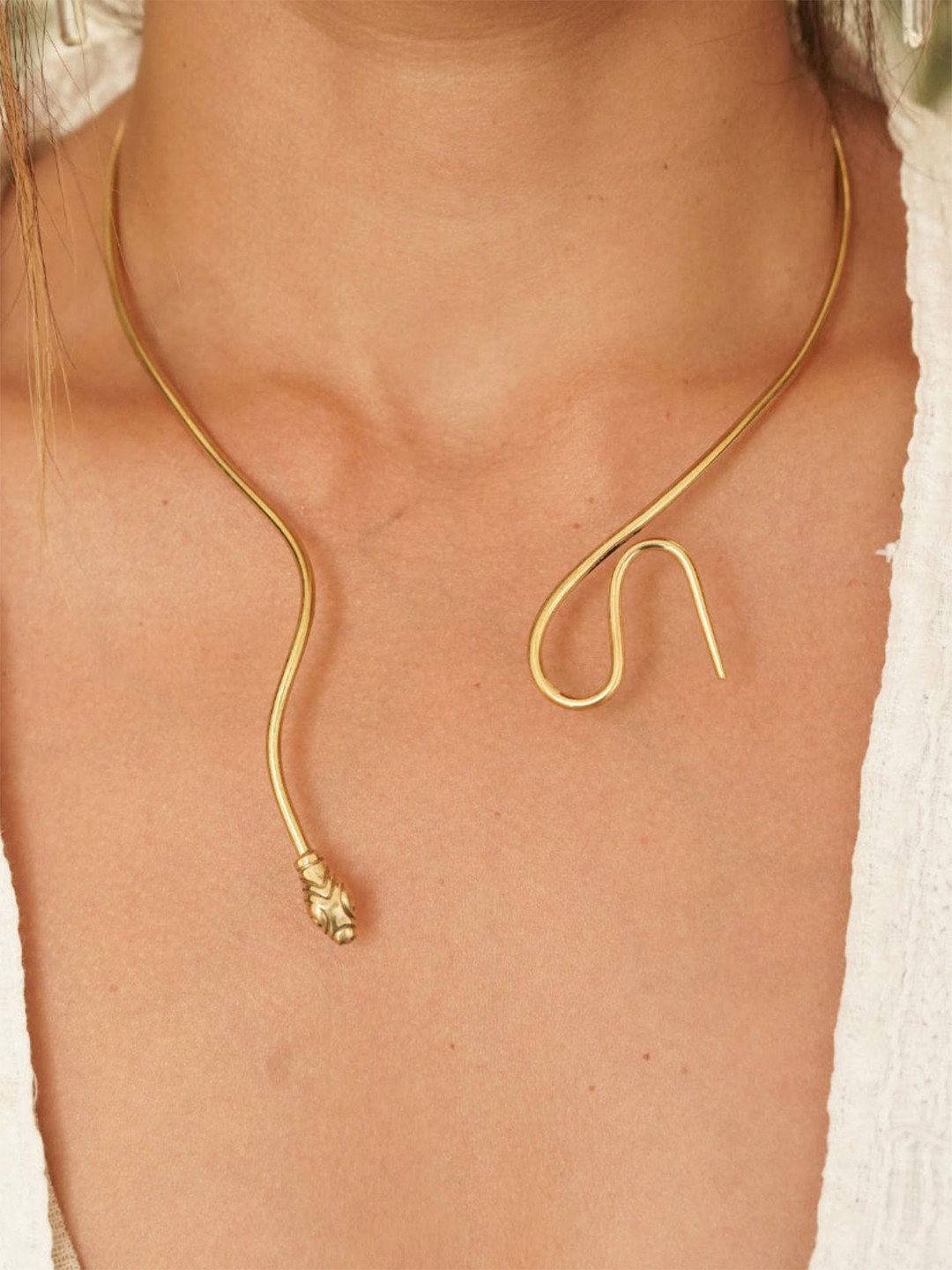 Soul Works Gold-Plated Floating Serpent Necklace