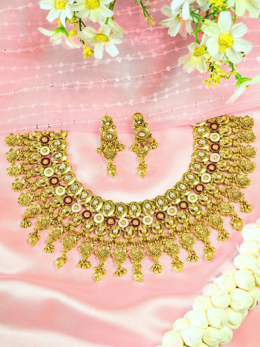 INC63 High Defined Royal Meenakari Kundan Necklace Set