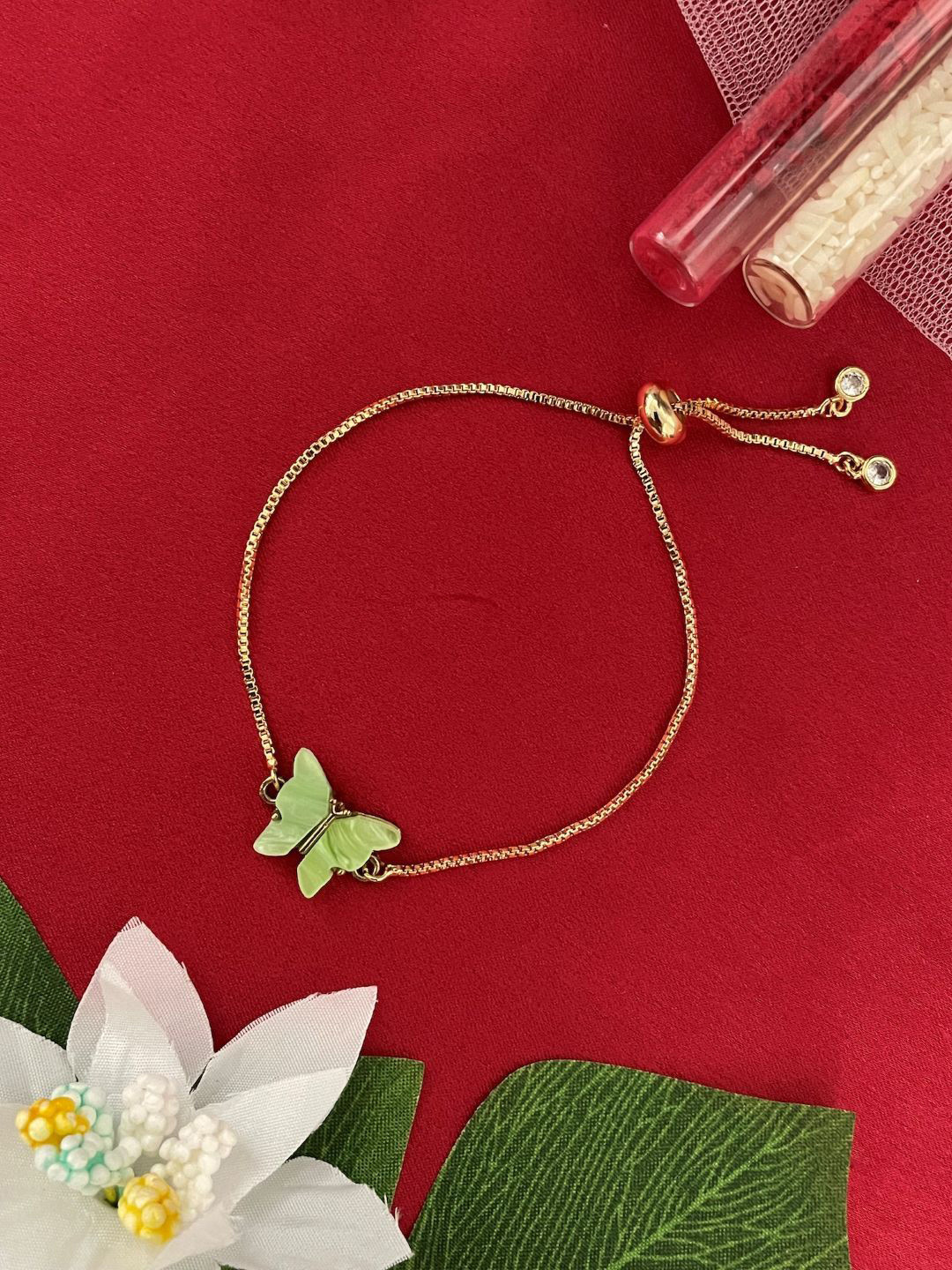 Digital Dress Room Gold-Plated Mini Butterfly Lumba Rakhi