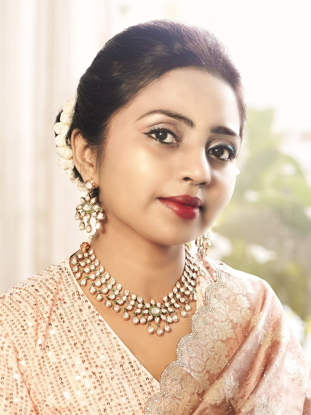 INC63 Floral Grace Gold-Toned Kundan Necklace Set