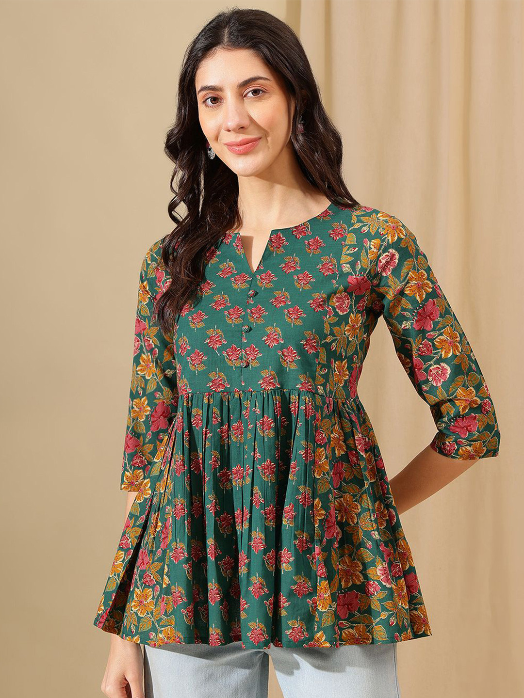 HERE&NOW Floral Print Pure Cotton Top