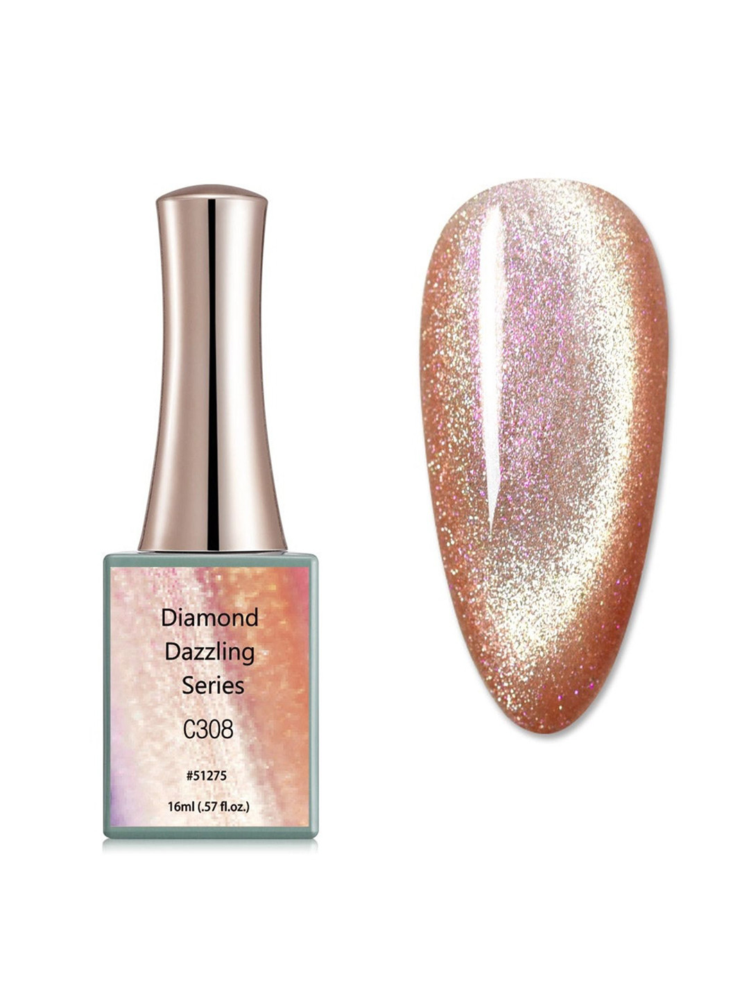 BELLE GAGA Diamond Dazzling Series UV LED Gel Nail Polish - 16 ml - Shade - C308