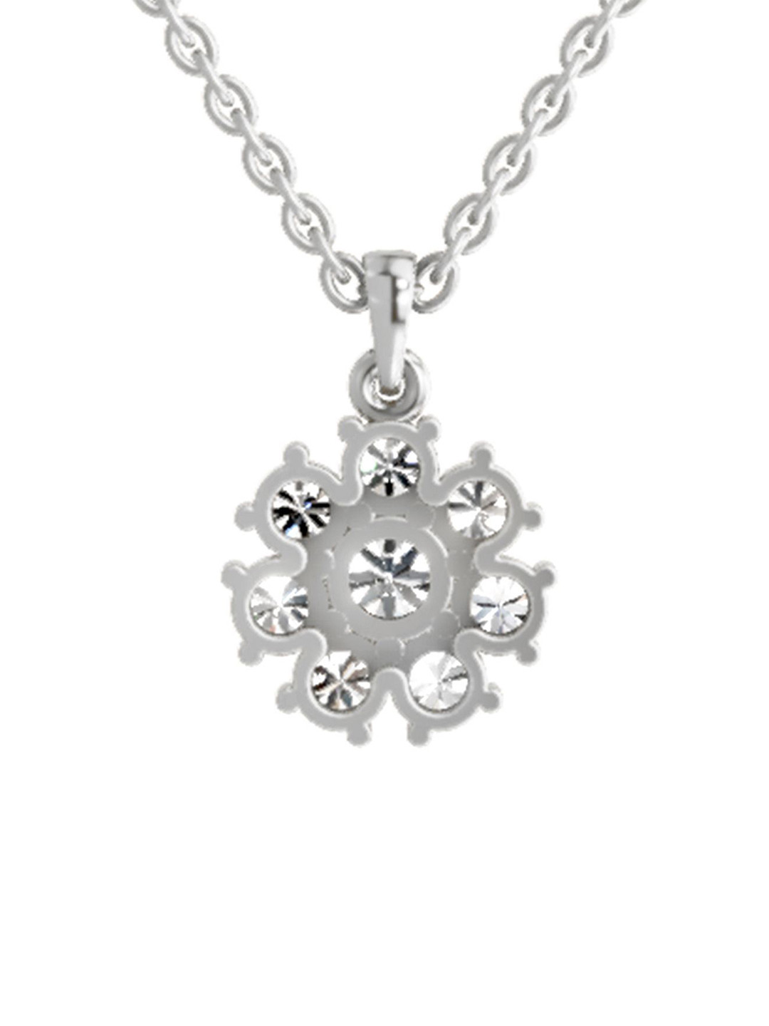 Sparkles 14K White Gold Lab Grown Diamond 1.63 Carat Round Shape Diamond Pendant