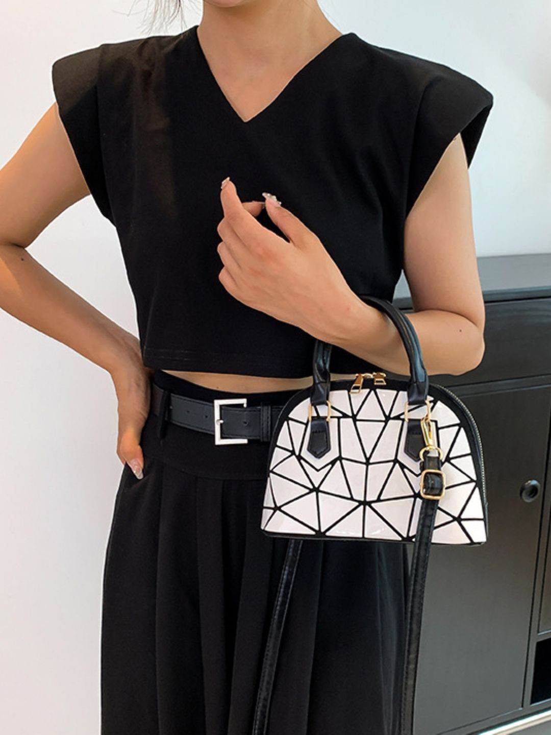 StyleCast Abstract Structured Sling Bag