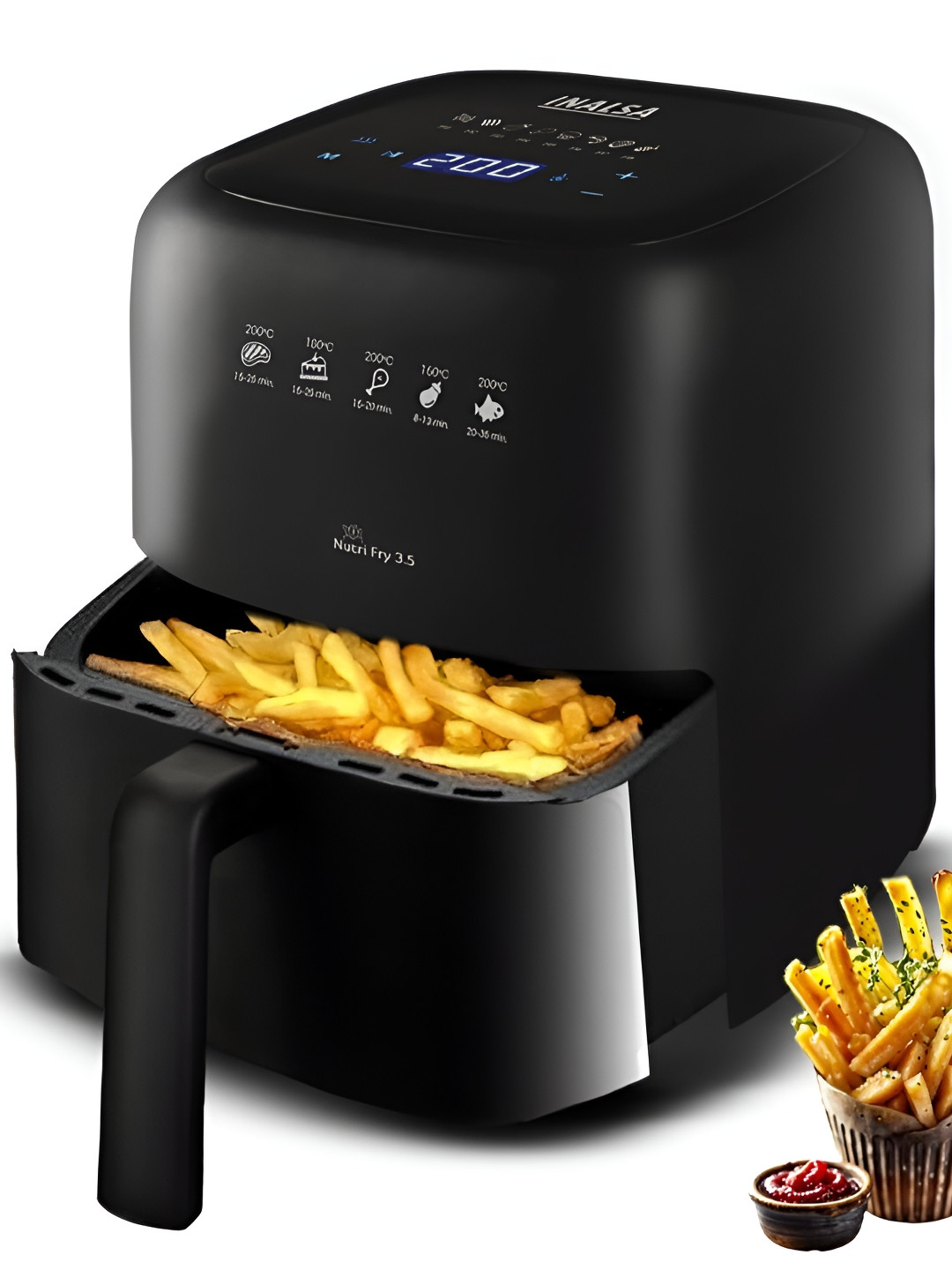 Inalsa Nutri Fry 3.5 Black Digital Air Fryer - 1400W