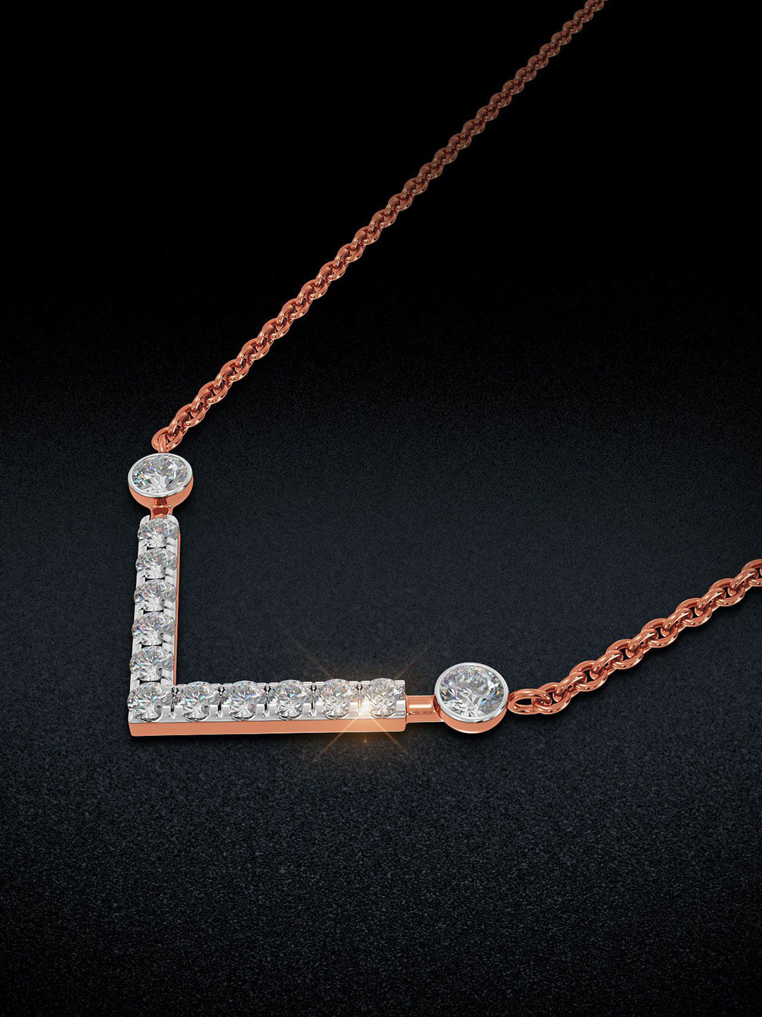 Joyalukkas Refined V Charm Diamond Pendent