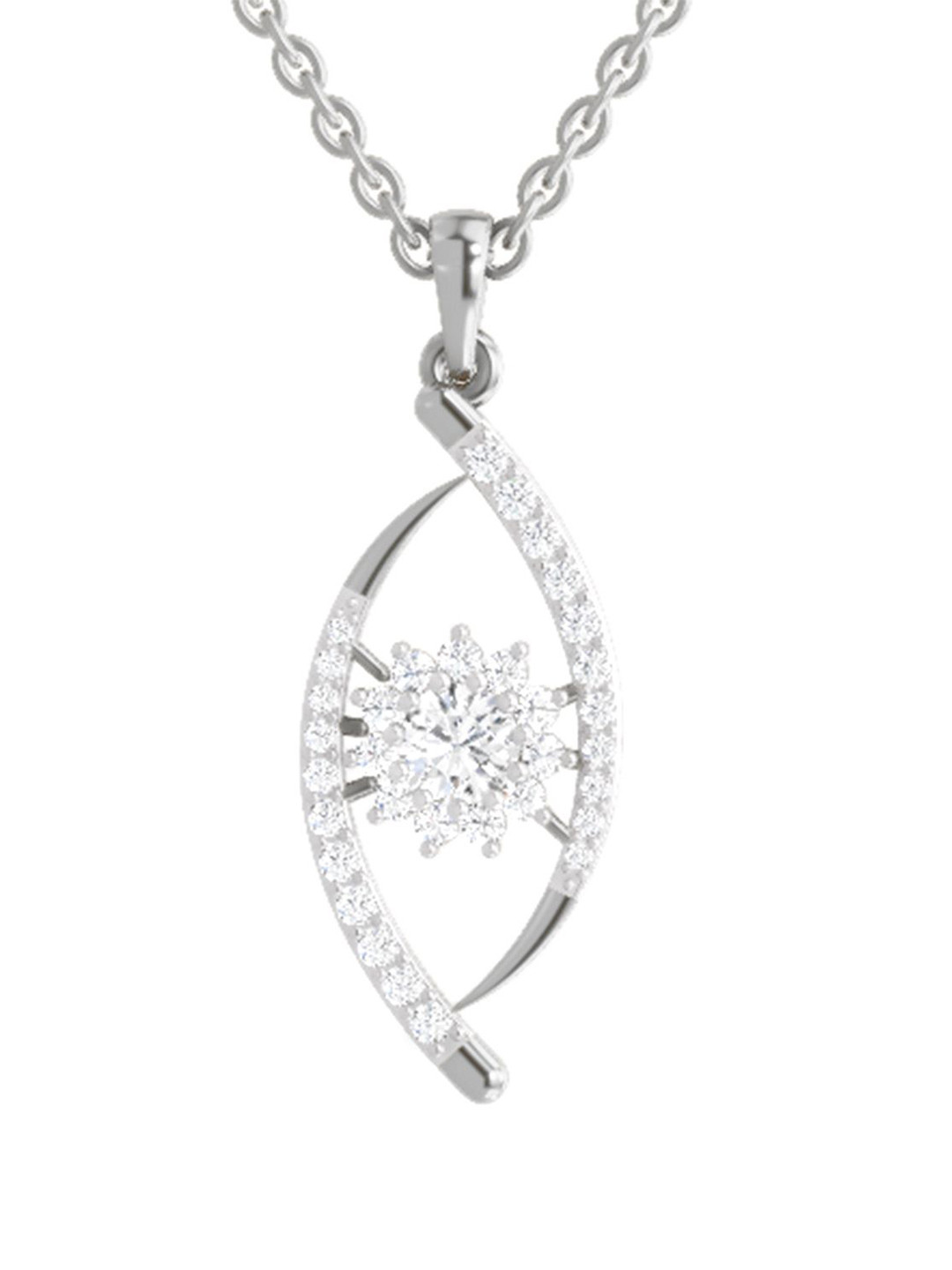 Sparkles 14K White Gold Lab Grown Diamond 0.75 Carat Round Shape Diamond Pendant