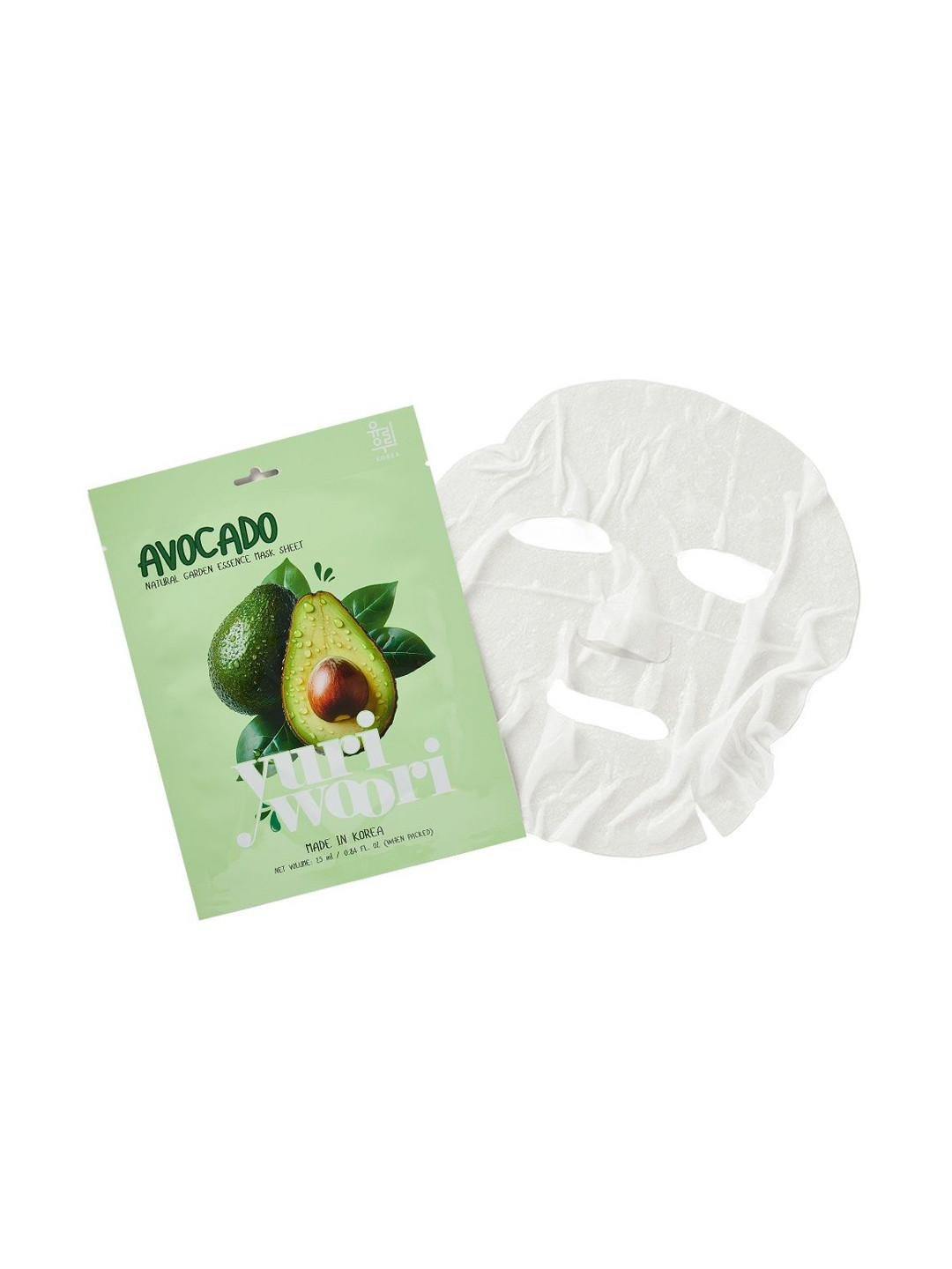 yuri woori Deep Hydration Korean Avocado Sheet Mask with Hyaluronic Acid 25 ml