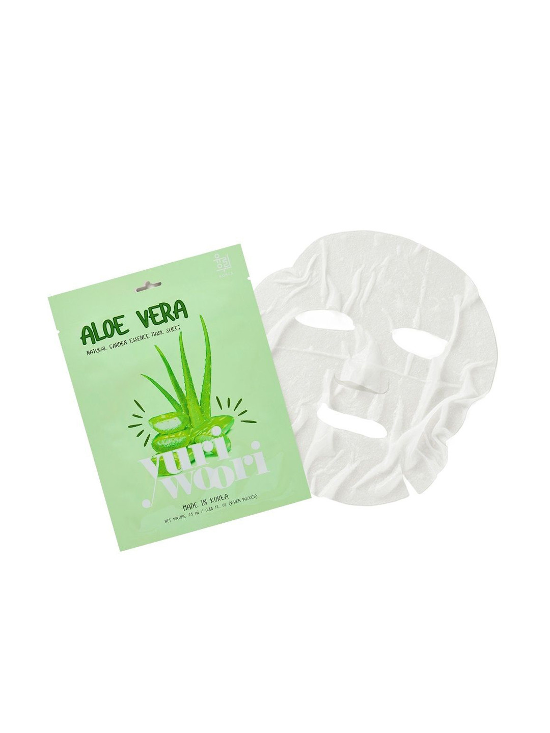 yuri woori Calming & Refreshing Aloe Vera Sheet Mask for Sensitive Skin 25 ml
