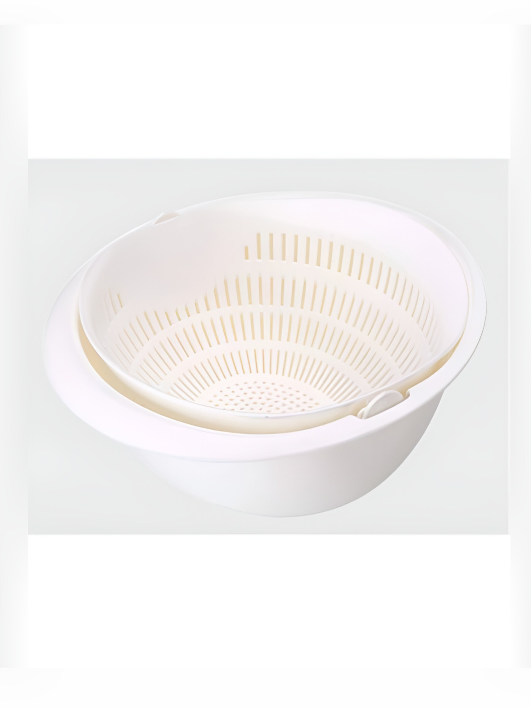 upkaranwale White Double-Layer Detachable Cleaning Basket